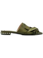 No21 Twisted Bow Design Slippers - Green