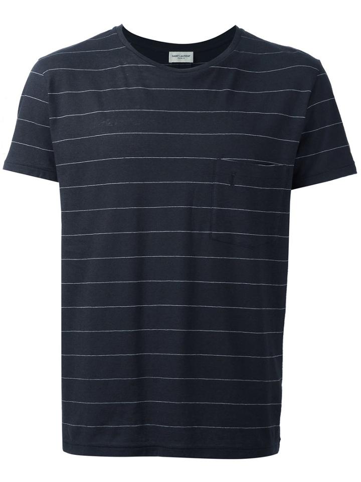 Saint Laurent - Striped T-shirt - Men - Cotton/linen/flax/polyester - S, Black, Cotton/linen/flax/polyester