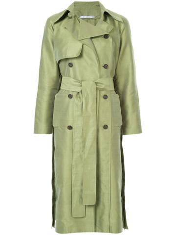 Nino Babukhadia Chic Trench Style Coat - Green