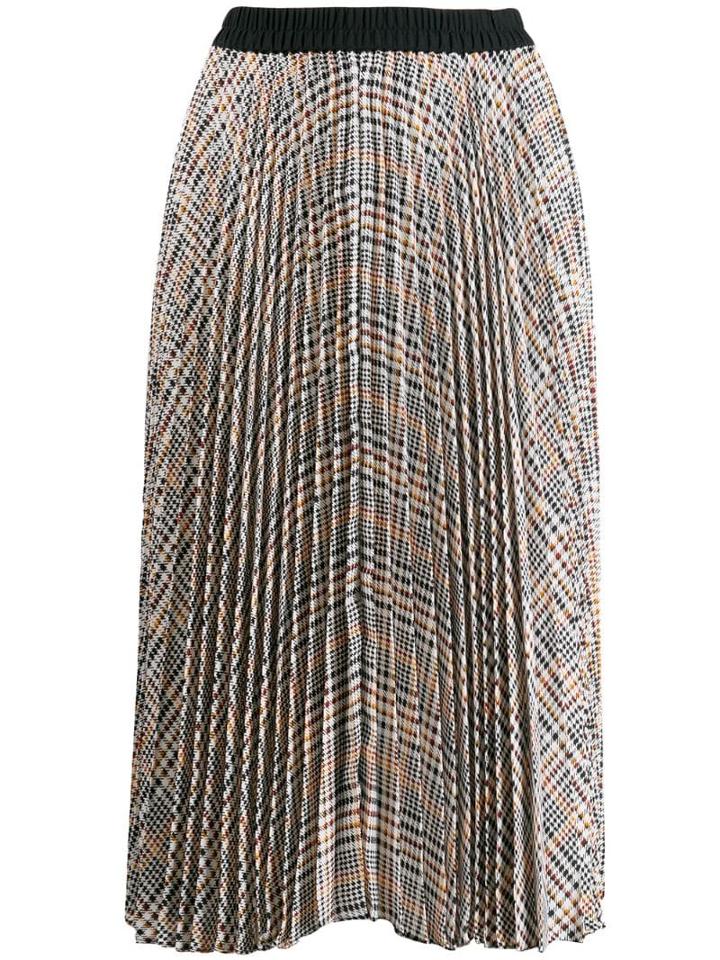 Steffen Schraut Pleated Check Skirt - White