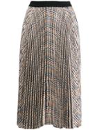 Steffen Schraut Pleated Check Skirt - White