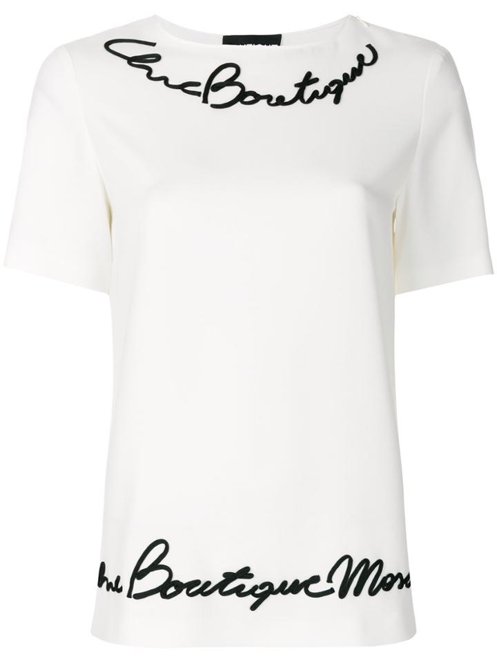 Boutique Moschino Appliqué Detail Top - White