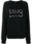 Liu Jo Studded Metallic Logo Sweatshirt - Black