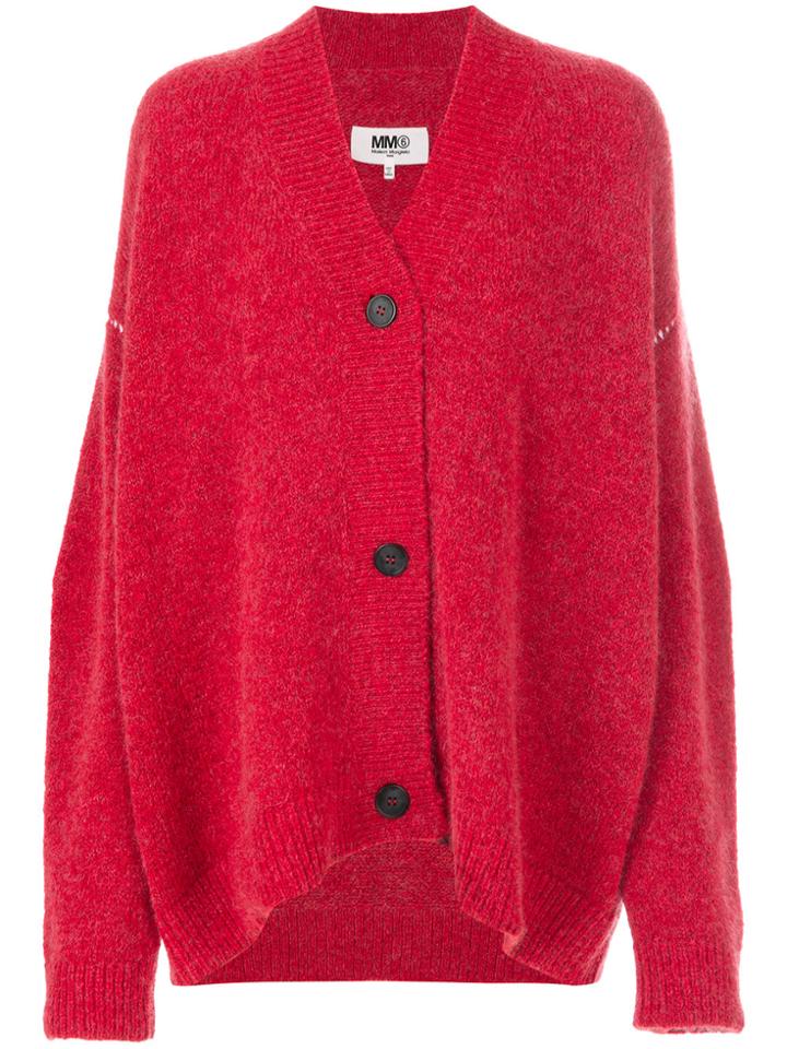 Mm6 Maison Margiela Oversized Cardigan - Red