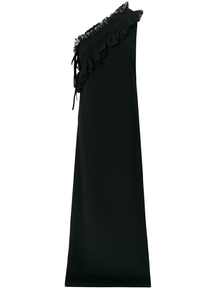 Lanvin Ruffle-trimmed One-shoulder Gown - Black