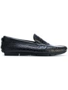 Roberto Cavalli Crocodile Effect Loafers - Black