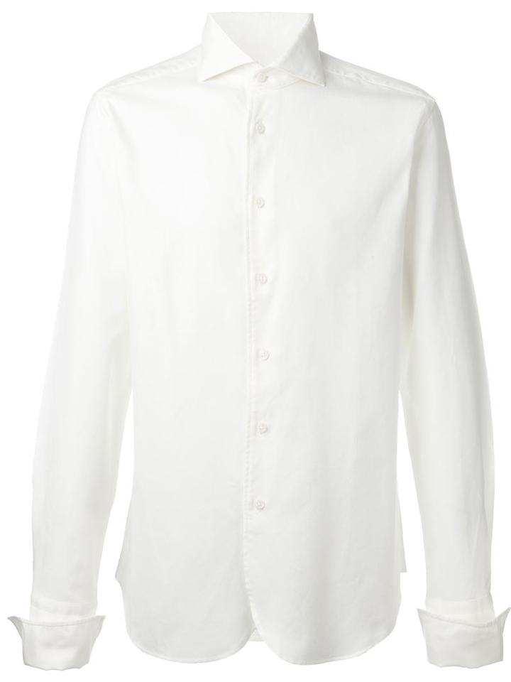 Al Duca D'aosta 1902 Cutaway Collar Shirt, Men's, Size: Large, Yellow/orange, Cotton