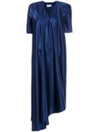Maison Margiela Draped Satin Midi Dress - Blue