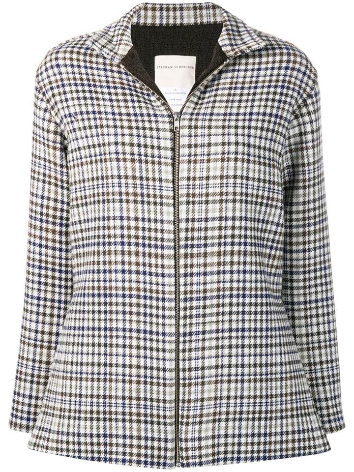 Stephan Schneider Checked Zip Jacket - White