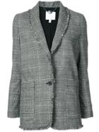 Joie Frill Trim Checkered Blazer - Grey