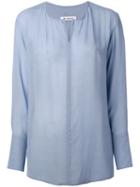 Dondup - Avigail Long Sleeve Shirt - Women - Viscose - 40, Blue, Viscose