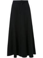 Bassike Flared Midi Skirt, Women's, Size: 10, Black, Elastodiene/nylon/viscose