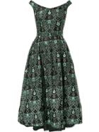 Isabel Sanchis Boatneck Brocade Jewelled Full Midi Dress - Black