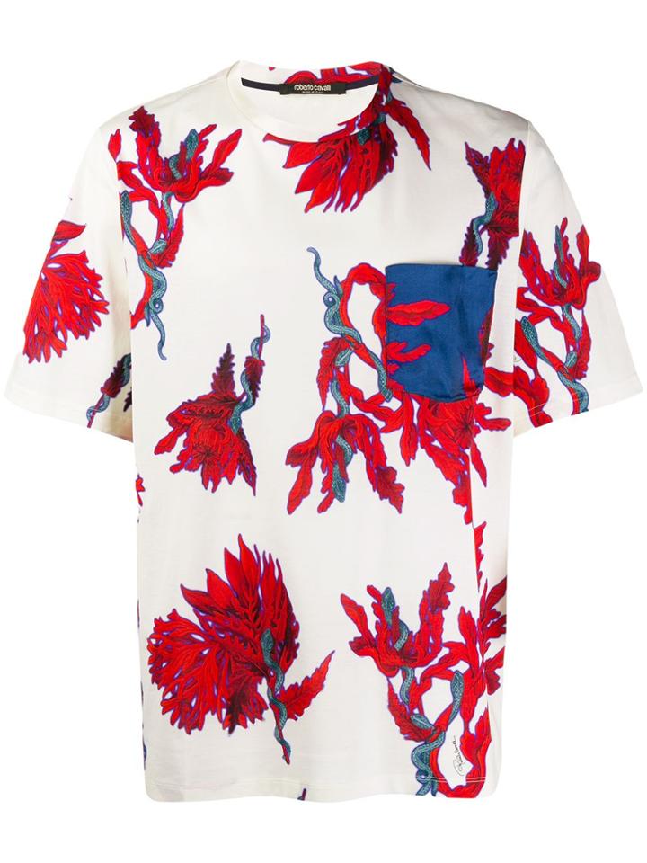 Roberto Cavalli Floral Print T-shirt - Neutrals