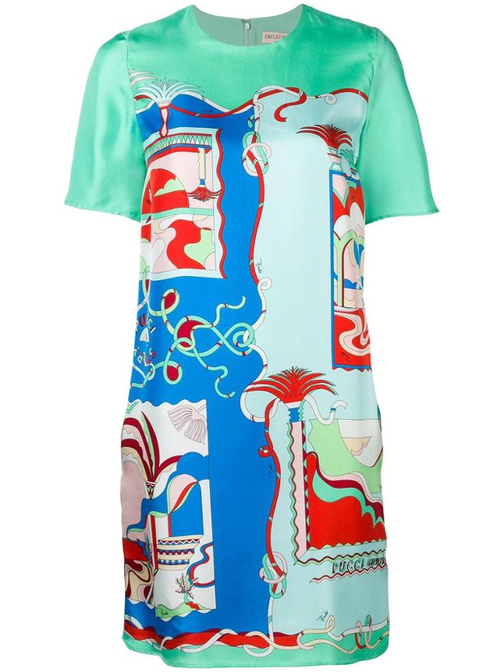 Emilio Pucci La Villa Print Silk Dress - Green
