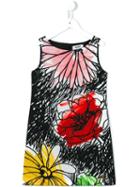 Moschino Kids Flower Print Dress, Girl's, Size: 10 Yrs, Black