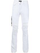 Amiri Mx2 Jeans, Men's, Size: 36, White, Cotton/leather/spandex/elastane