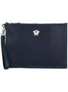 Versace Palazzo Medusa Wristlet Clutch Bag, Men's, Blue, Pvc/cotton/polyurethane