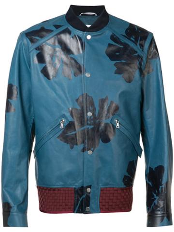 Oamc - Printed Bomber Jacket - Men - Calf Leather - L, Blue, Calf Leather
