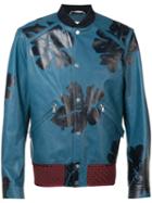 Oamc - Printed Bomber Jacket - Men - Calf Leather - L, Blue, Calf Leather