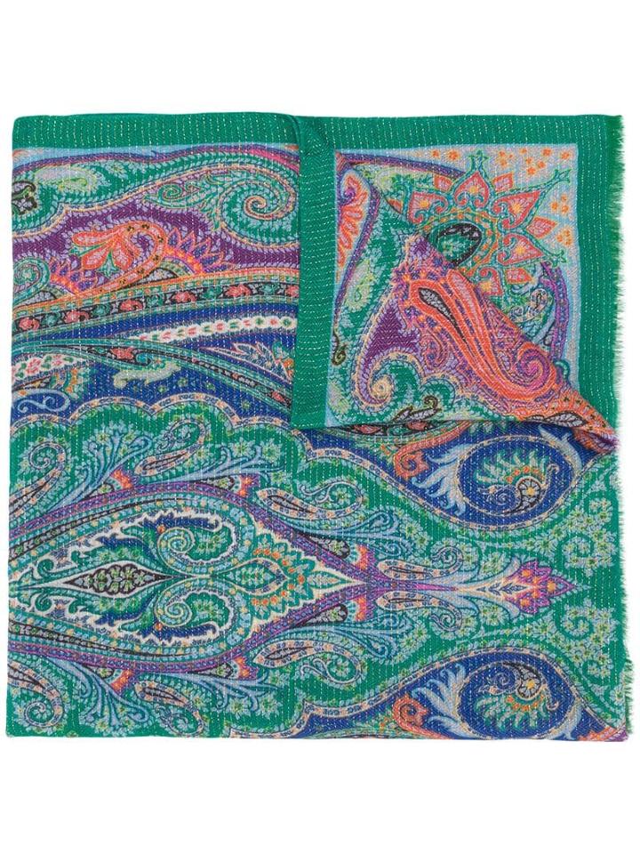Etro Paisley-print Scarf - Green