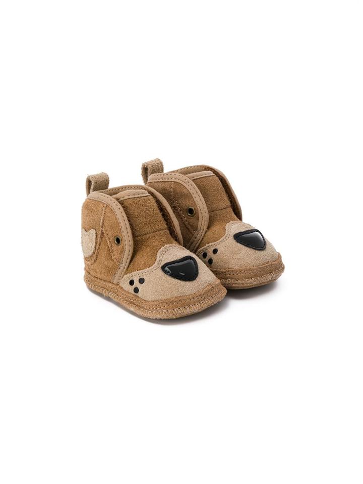 Ugg Australia Kids Teen Bear Design Boots - Brown