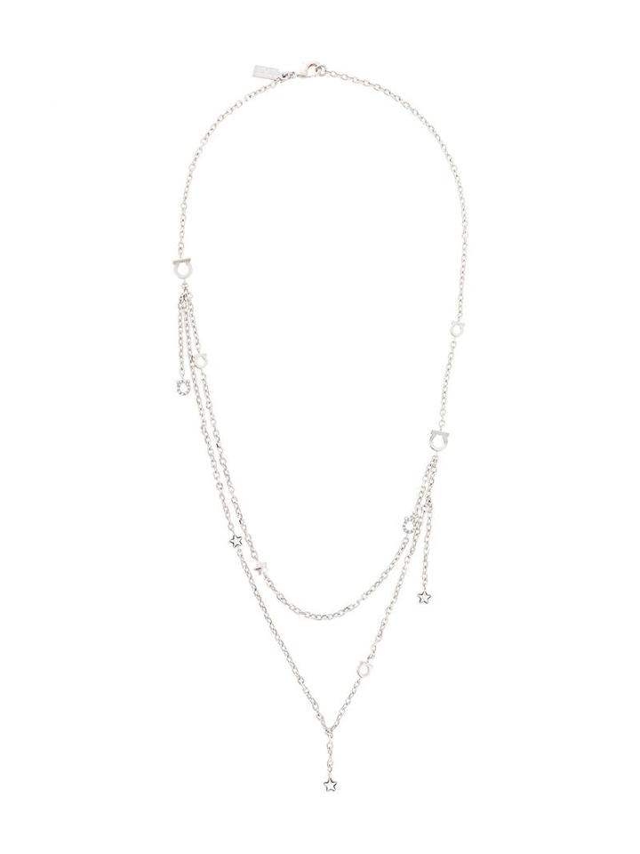 Salvatore Ferragamo Gancio Charm Hanging Necklace, Women's, Metallic