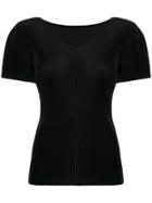 Pleats Please By Issey Miyake Pleated Short Sleeve Top - Black