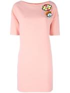 Boutique Moschino Boat Neck Embellished Dress - Pink & Purple