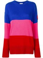 Moncler Striped Knit Jumper - Red
