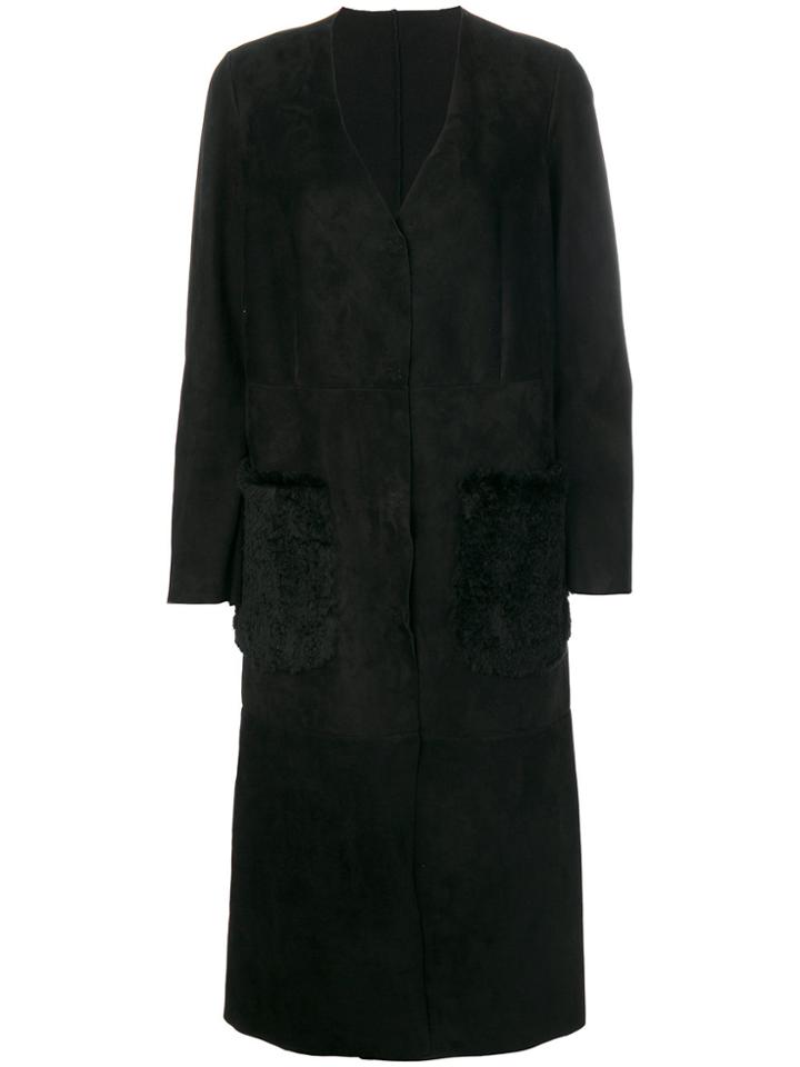 Salvatore Santoro Contrast Pocket Coat - Black
