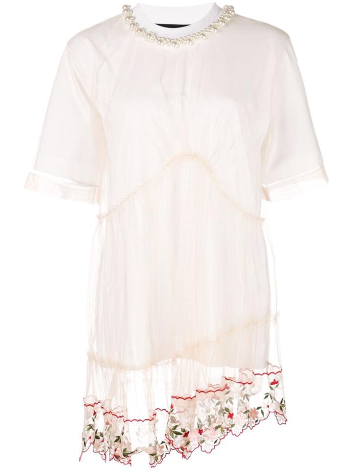Simone Rocha Tulle Overlay T-shirt - White