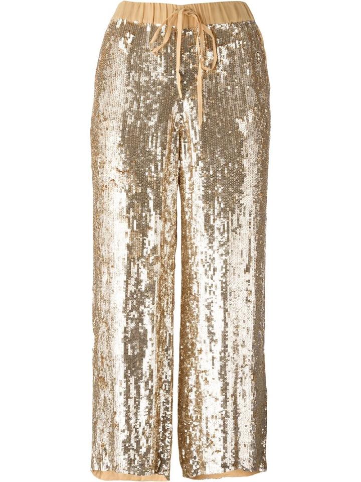 P.a.r.o.s.h. Sequin Embellished Trousers, Women's, Size: Medium, Grey, Viscose/pvc