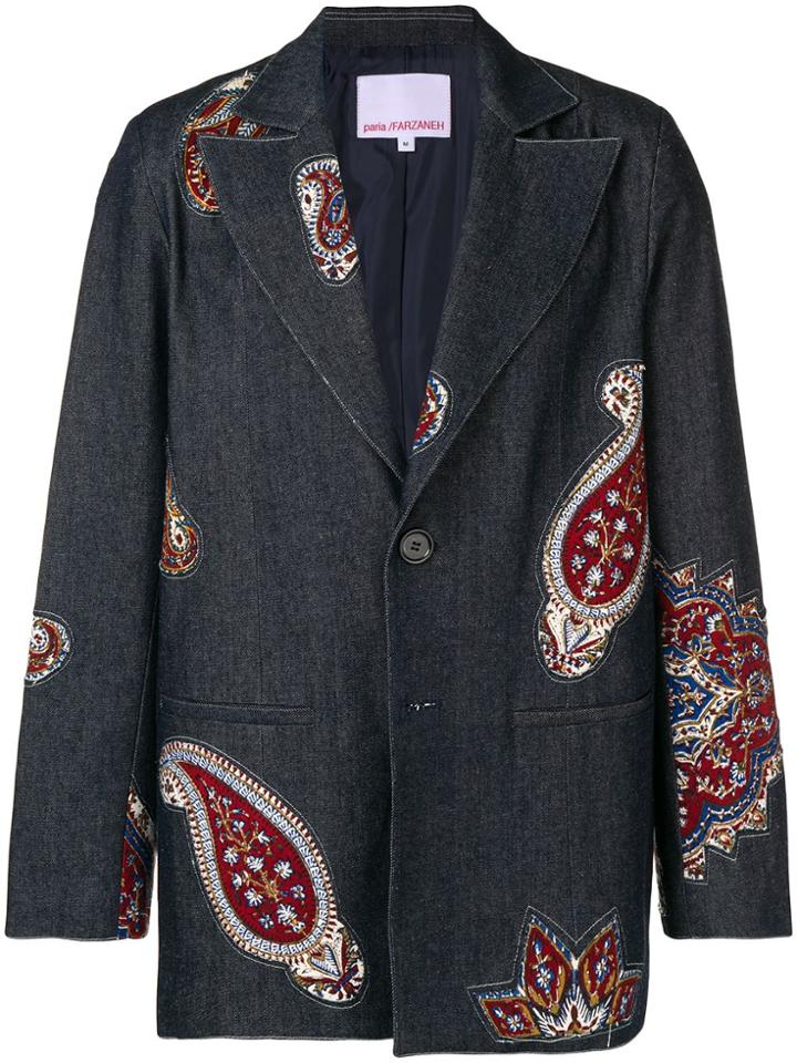 Paria Farzaneh Celebrity Suit Jacket - Blue