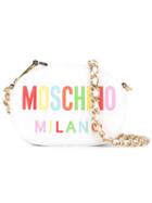 Moschino - Oval Logo Crossbody Bag - Women - Calf Leather - One Size, White, Calf Leather