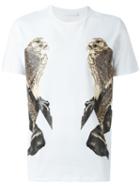 Neil Barrett Bird Print T-shirt, Men's, Size: Large, White, Cotton