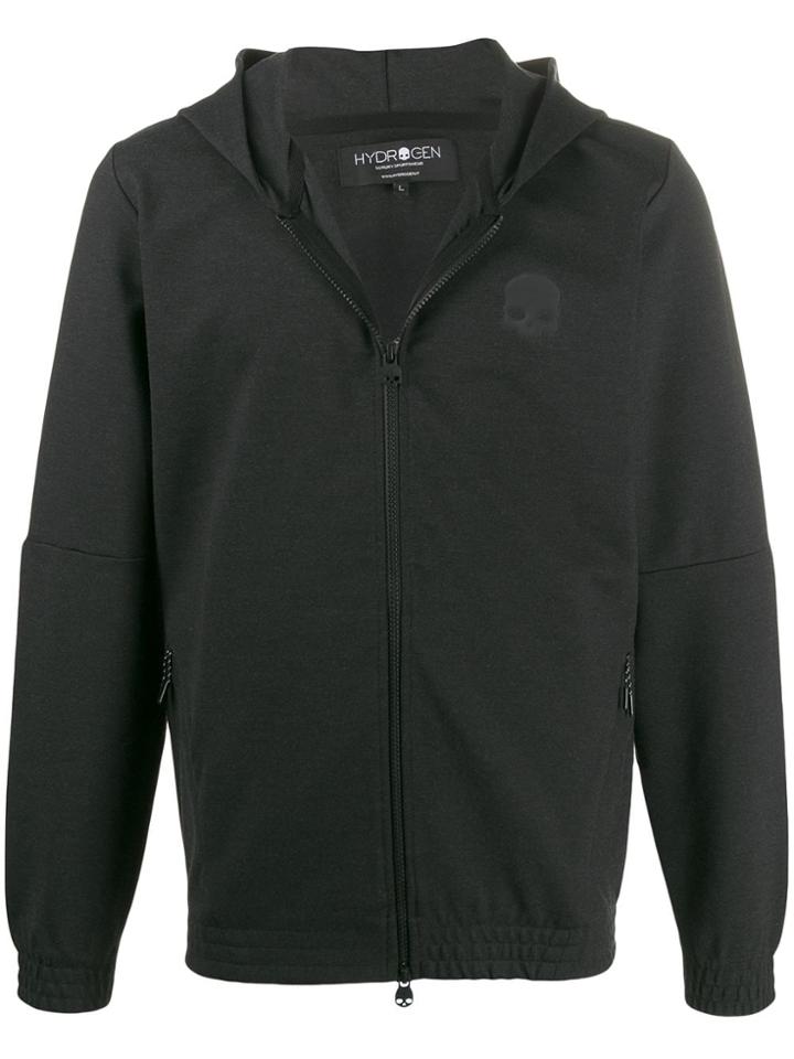 Hydrogen Skull Print Hooded Jacket - Grey