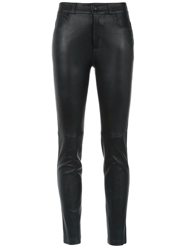 Martha Medeiros Leather Skinny Trousers - Black
