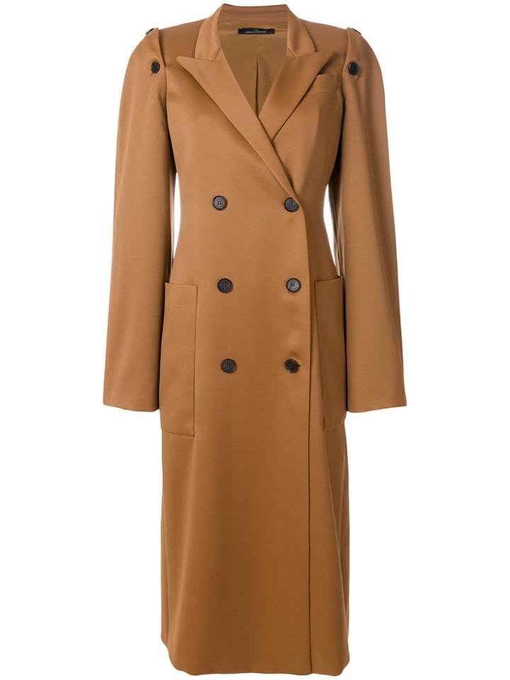 Rokh Long Double Breasted Coat - Brown