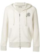 Moncler Logo Patch Zipped Hoodie - Nude & Neutrals