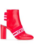 Gcds Cut Out Ankle Boots - Red