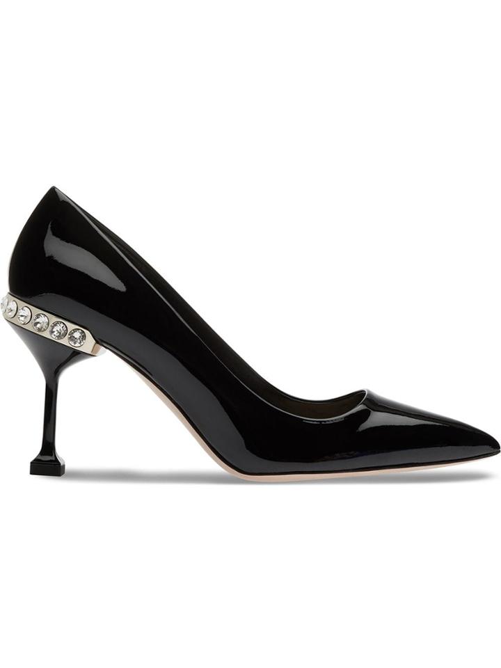 Miu Miu Jeweled Pumps - Black