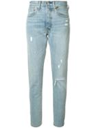 Levi's Distressed Straight-leg Jeans, Women's, Size: 29, Blue, Cotton