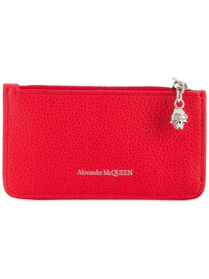 Alexander Mcqueen Logo Zipped Purse - Red