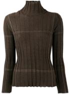 Lorena Antoniazzi Ribbed High-neck Sweater - Brown