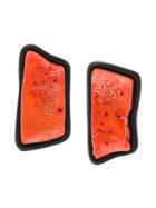 Monies Statement Clip-on Earrings - Red