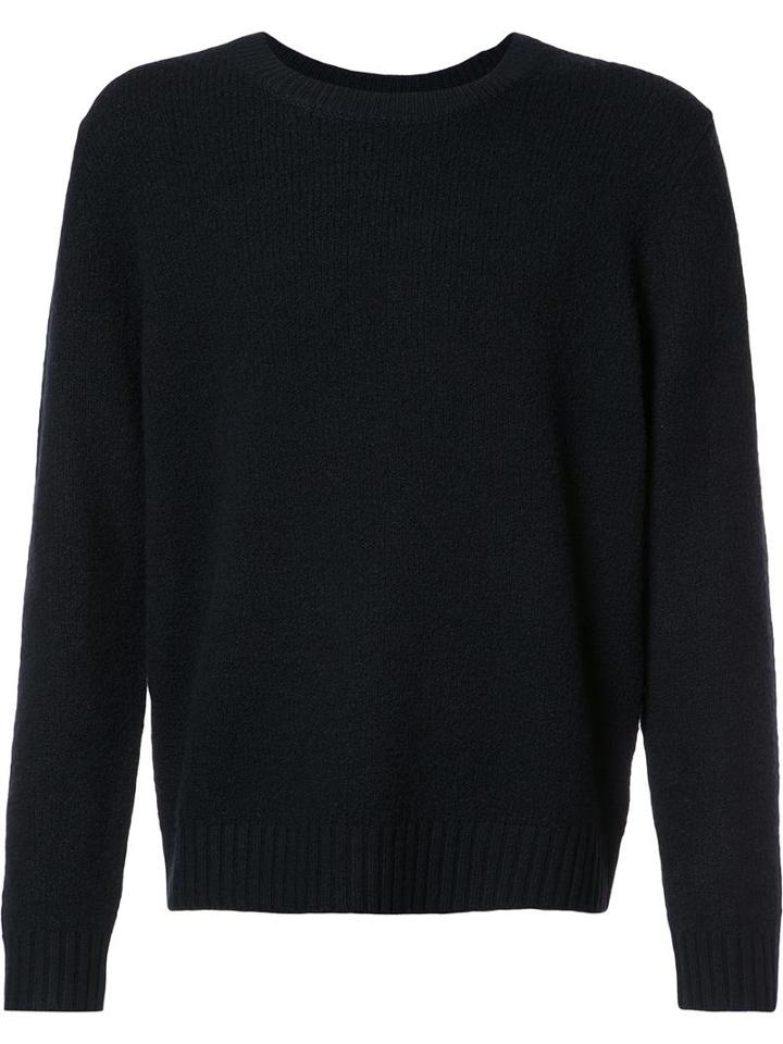 Vince Ribbed Trim Jumper, Men's, Size: Xl, Blue, Wool/polyimide