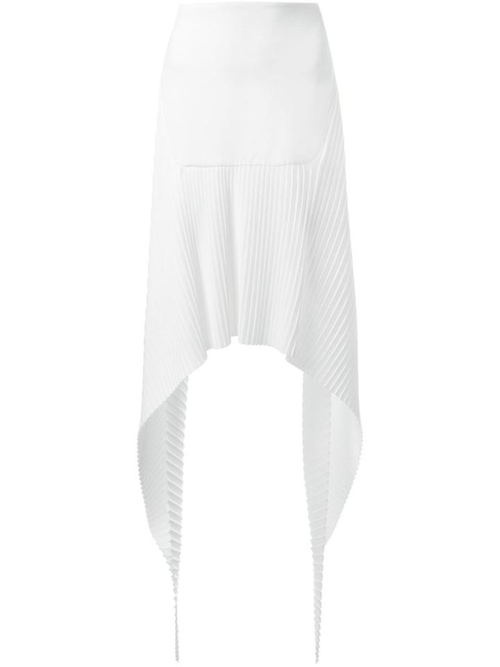 Christopher Esber Pleated Rib 'bobbi' Skirt, Women's, Size: 6, White, Polyester/spandex/elastane