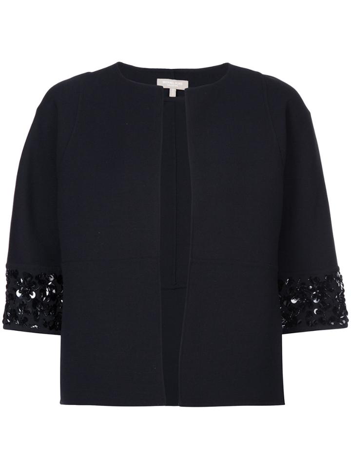 Michael Kors Collection Sequin-embellished Open-front Jacket - Black