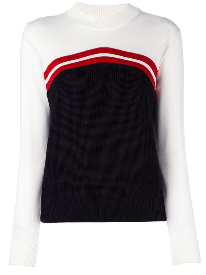 Maison Kitsuné Mock Neck Jumper, Women's, Size: Large, White, Lurex/merino